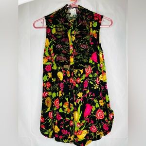 Anthropologie Button Down Sleeveless Top, SZ S